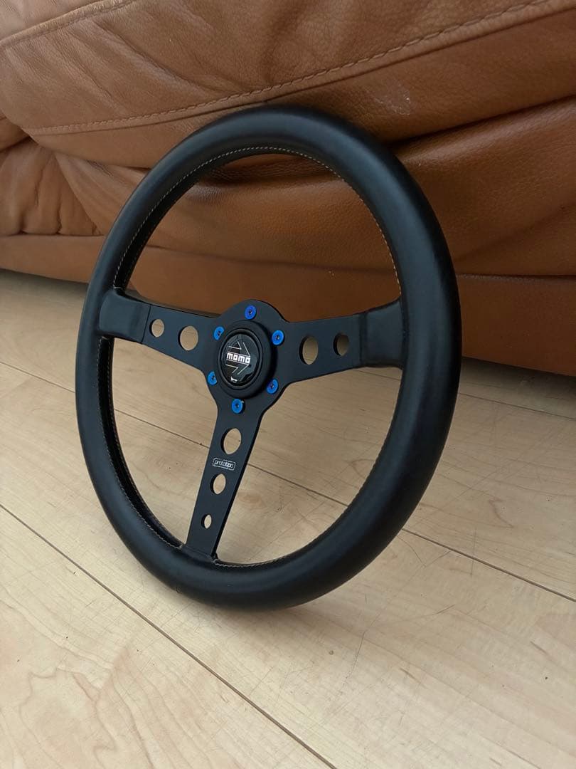 MOMO ステアリング プロトタイプ　1981年製　ヴィンテージ　ブルー皿ビス付