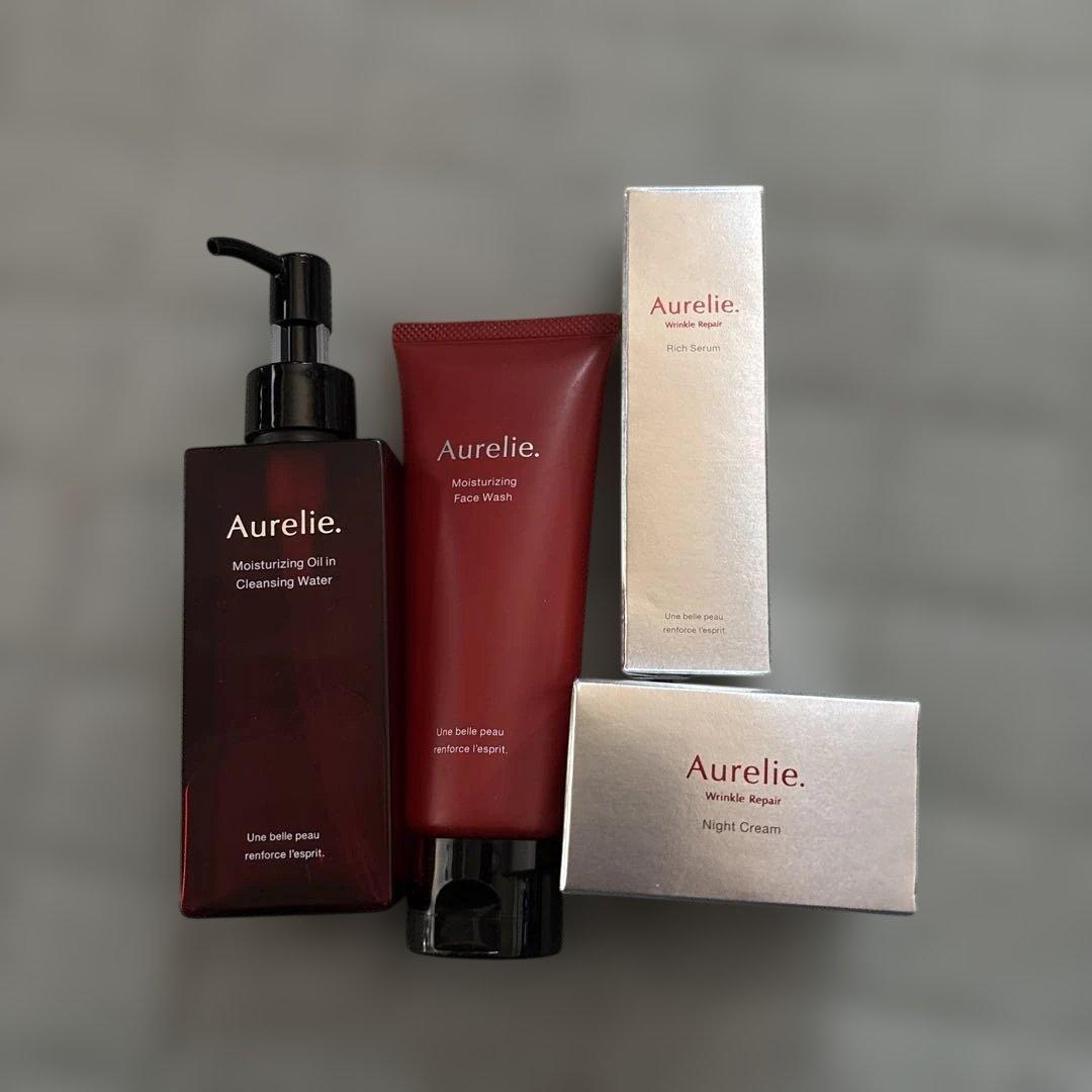 Aurelie 保湿クレンジングウォーター・洗顔料・ナイトクリーム.美容液セット