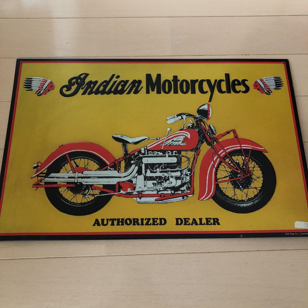 ☆インディアンモーターサイクル☆ブリキ看板☆