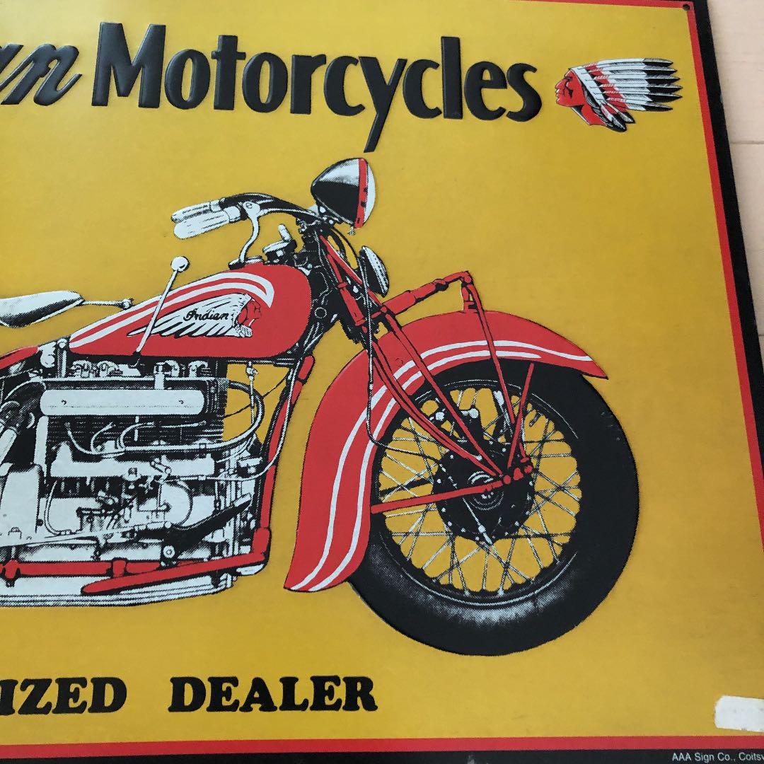 ☆インディアンモーターサイクル☆ブリキ看板☆