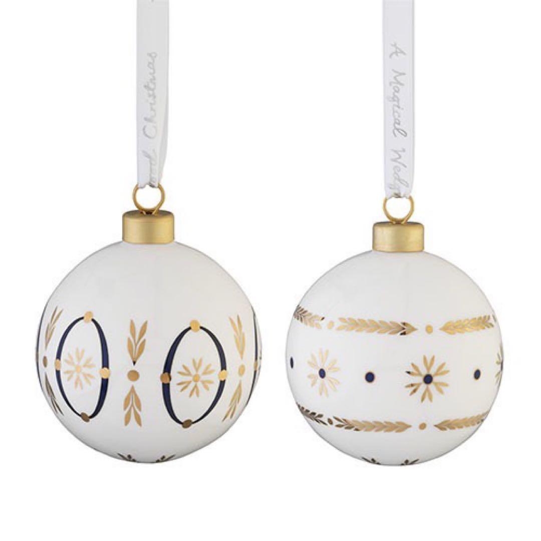 新品*ウェッジウッド ホリデイオーナメント ルネッサンス ゴールド 2個入
