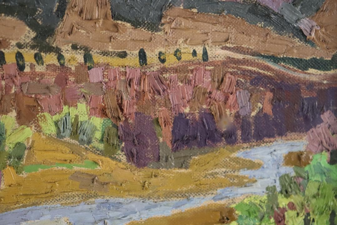 真作保証 高田誠 「早春の妙義」 油彩6号 共シール 文化功労者 日本芸術院会員