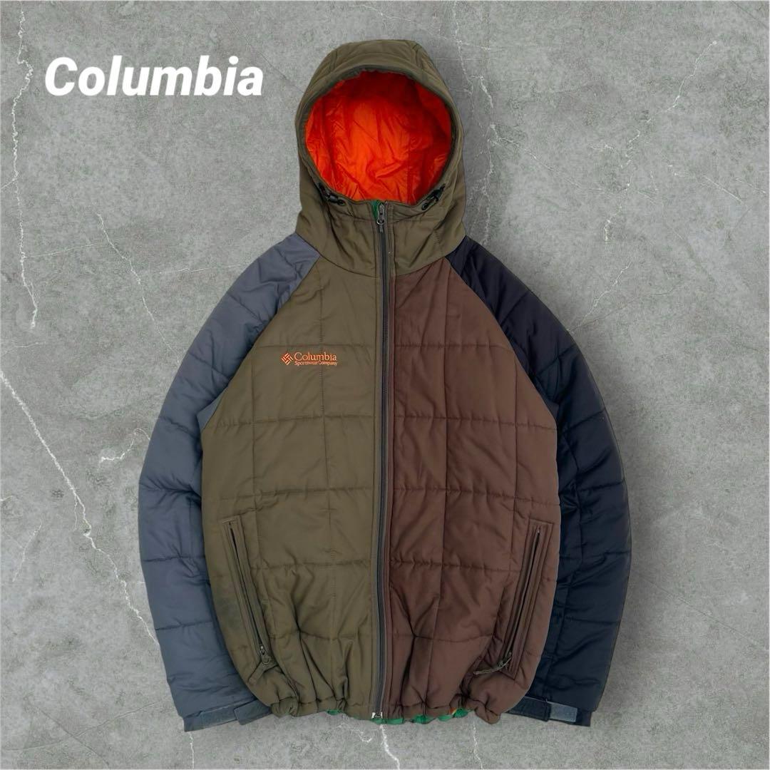 Columbia hooded puffer jacket マルチカラー　00s