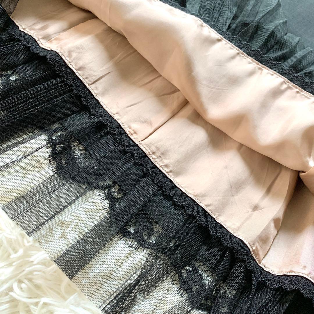 極美品✨高級 定価20万 フォクシー レース チュール ワンピース サマーウール