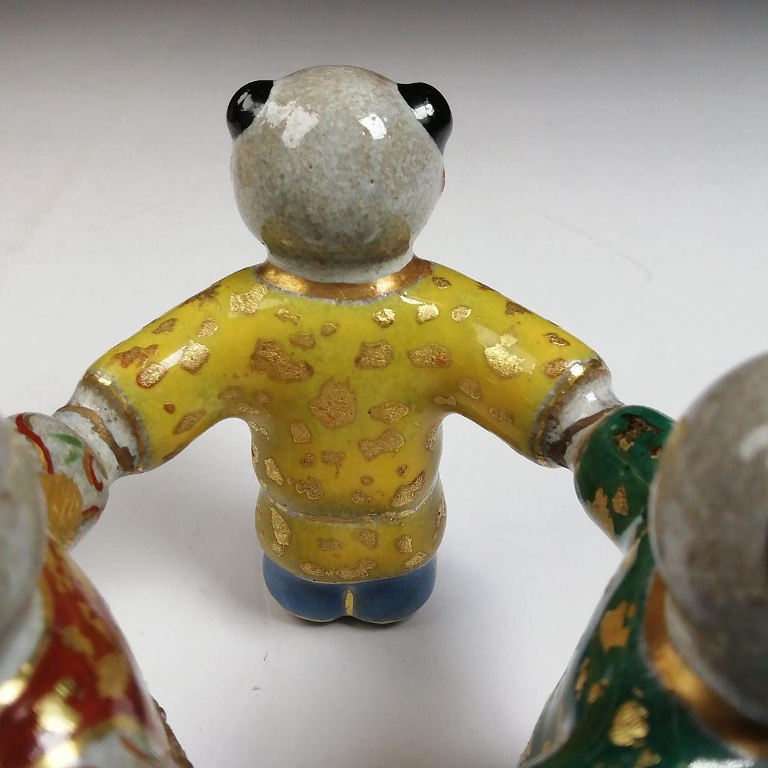 Ｗ１０　蓋置　『三ツ人形　蓋置』『中村秋峰 造』　共箱　茶道具