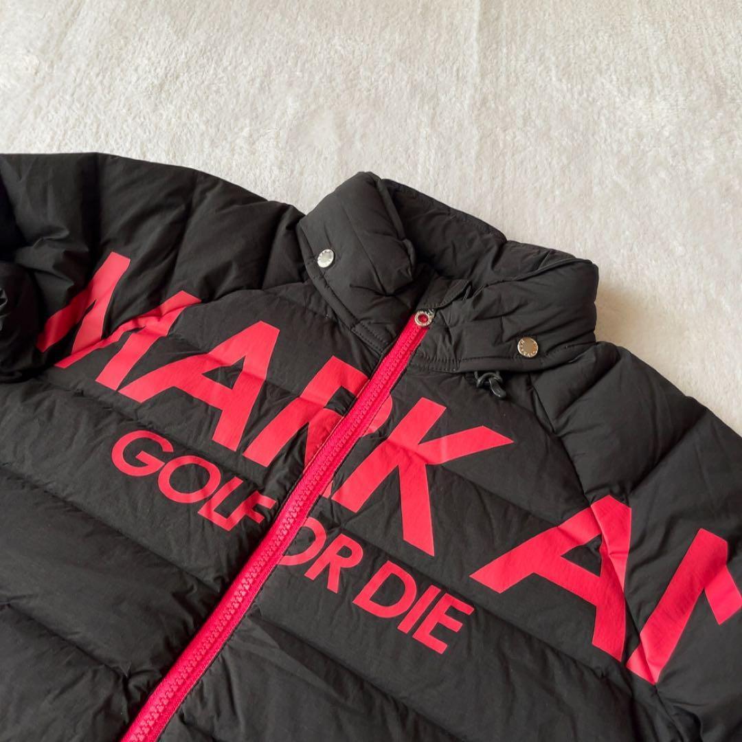極美品　マークアンドロナ ダウンジャケット ブラック　ピンク　黒　ビッグロゴ