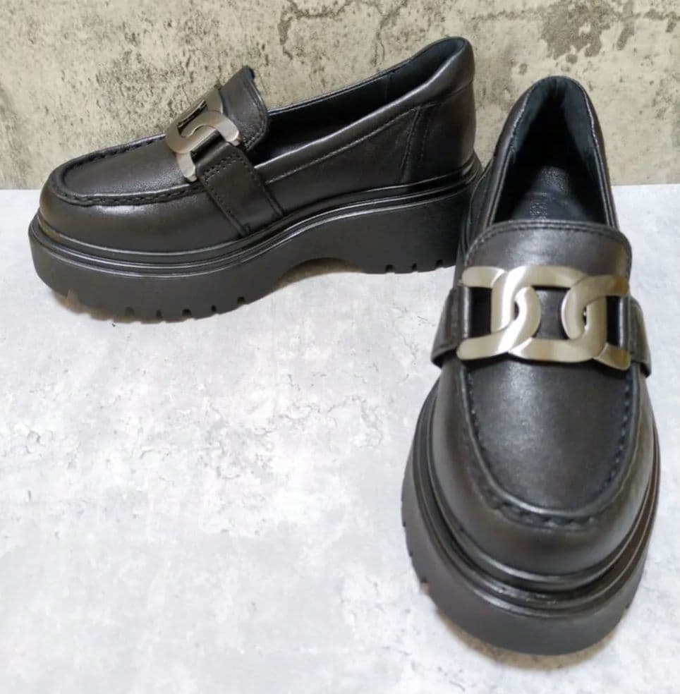 【新品未使用✨】ブソラ ローファー バックル 厚底 レザー 22.5cm