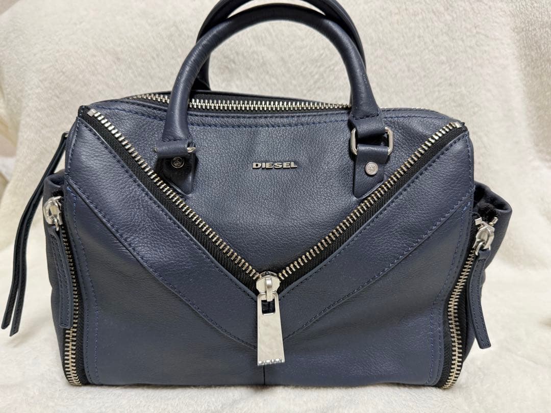 ディーゼル　ミニボストン　ハンドバッグ　ショルダーバッグ　ネイビー　未使用品