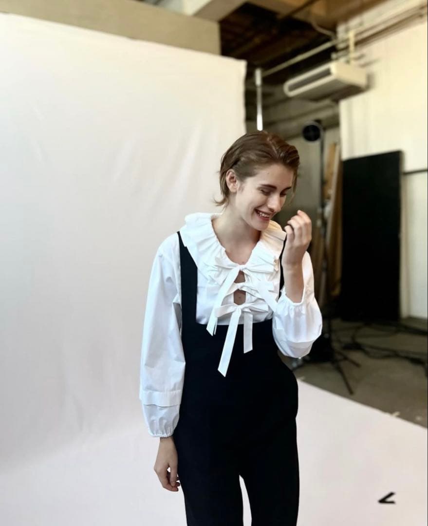 Drawer 24SS フリルリボンブラウス ホワイト 36サイズ