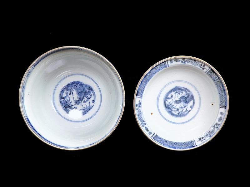 大聖寺伊万里　牡丹に毘沙門亀甲の図　大振蓋茶碗　大振蓋向付 C679AS-CBt