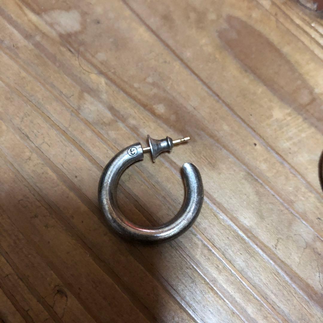 シルバー フープ型ピアス　キャリアリング