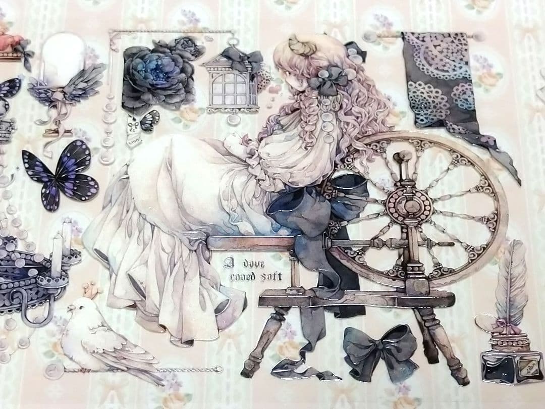 ✩再販✩J689＃天鹅记(水晶)LION切り売り海外人物マステ女の子