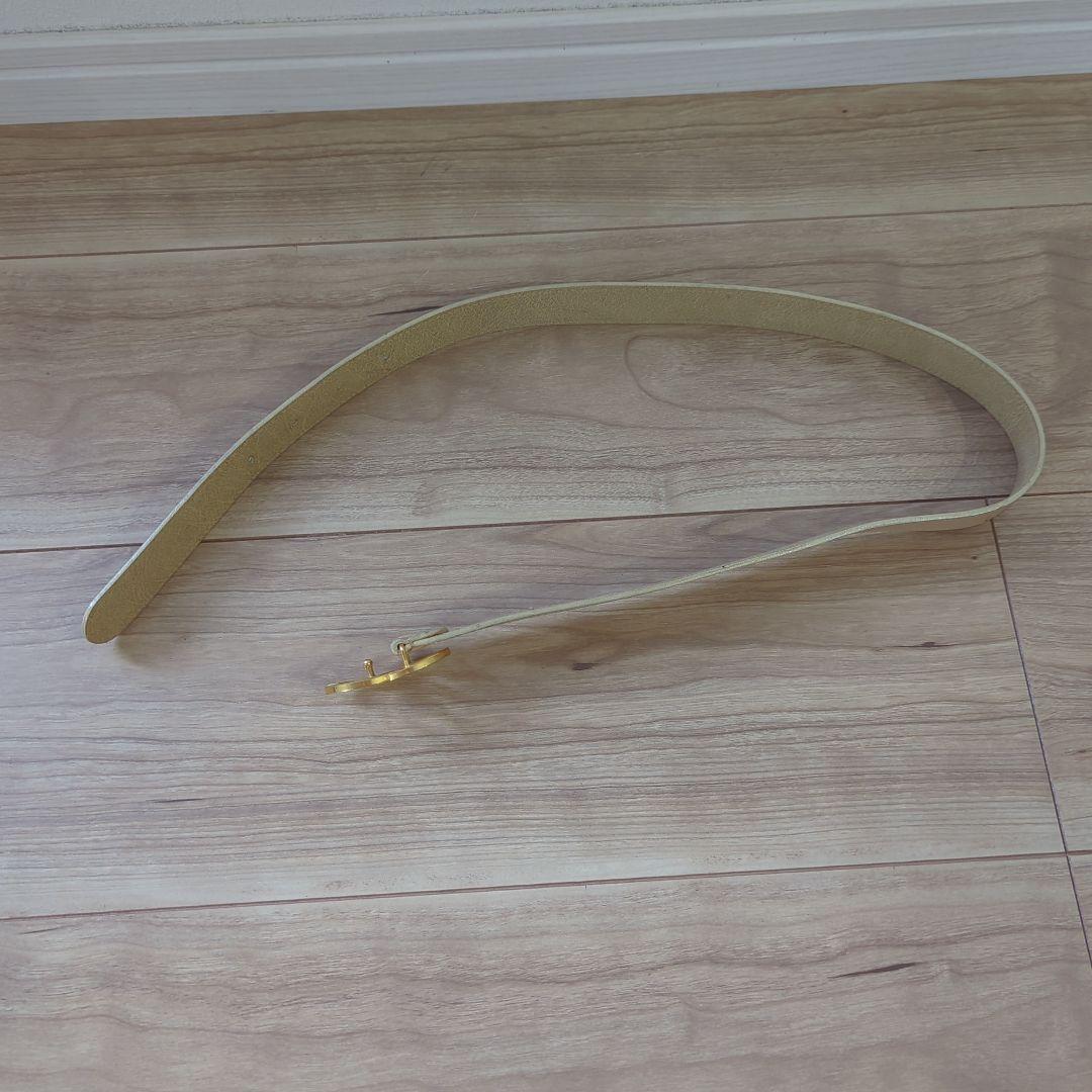 CHANEL ベージュ ダブルCロゴ ベルト 69