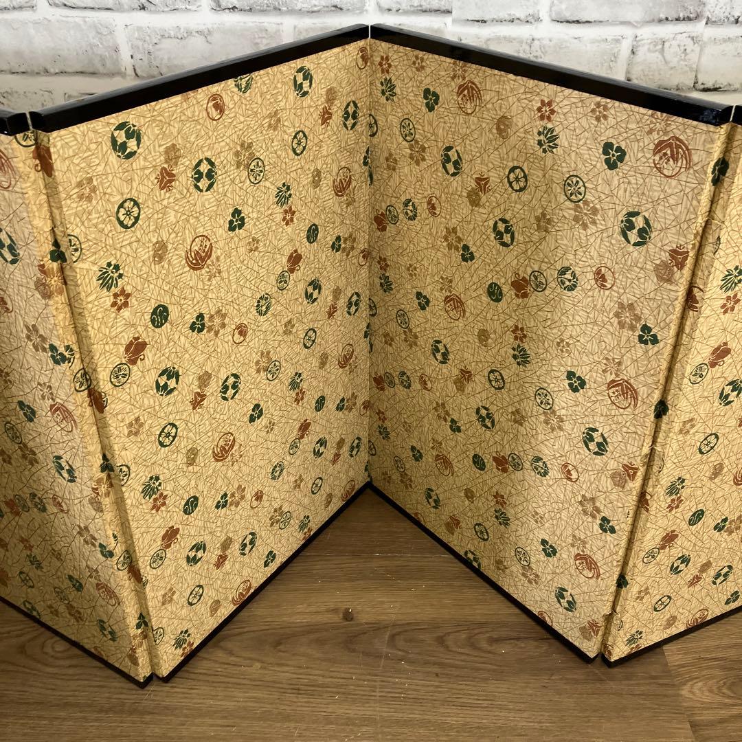 御屏風 屏風 4曲 金屏風 和装小物 インテリア 雛人形 五月人形 昭和レトロ