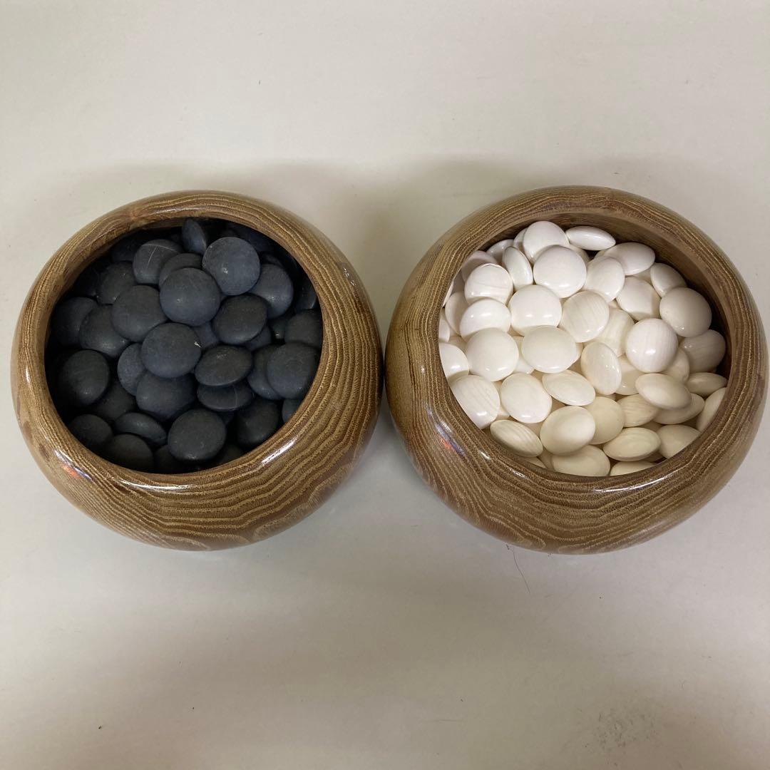 B-4 那智黒 蛤 囲碁 碁石 碁笥 囲碁セット 囲碁盤 囲碁用品 ボードゲーム