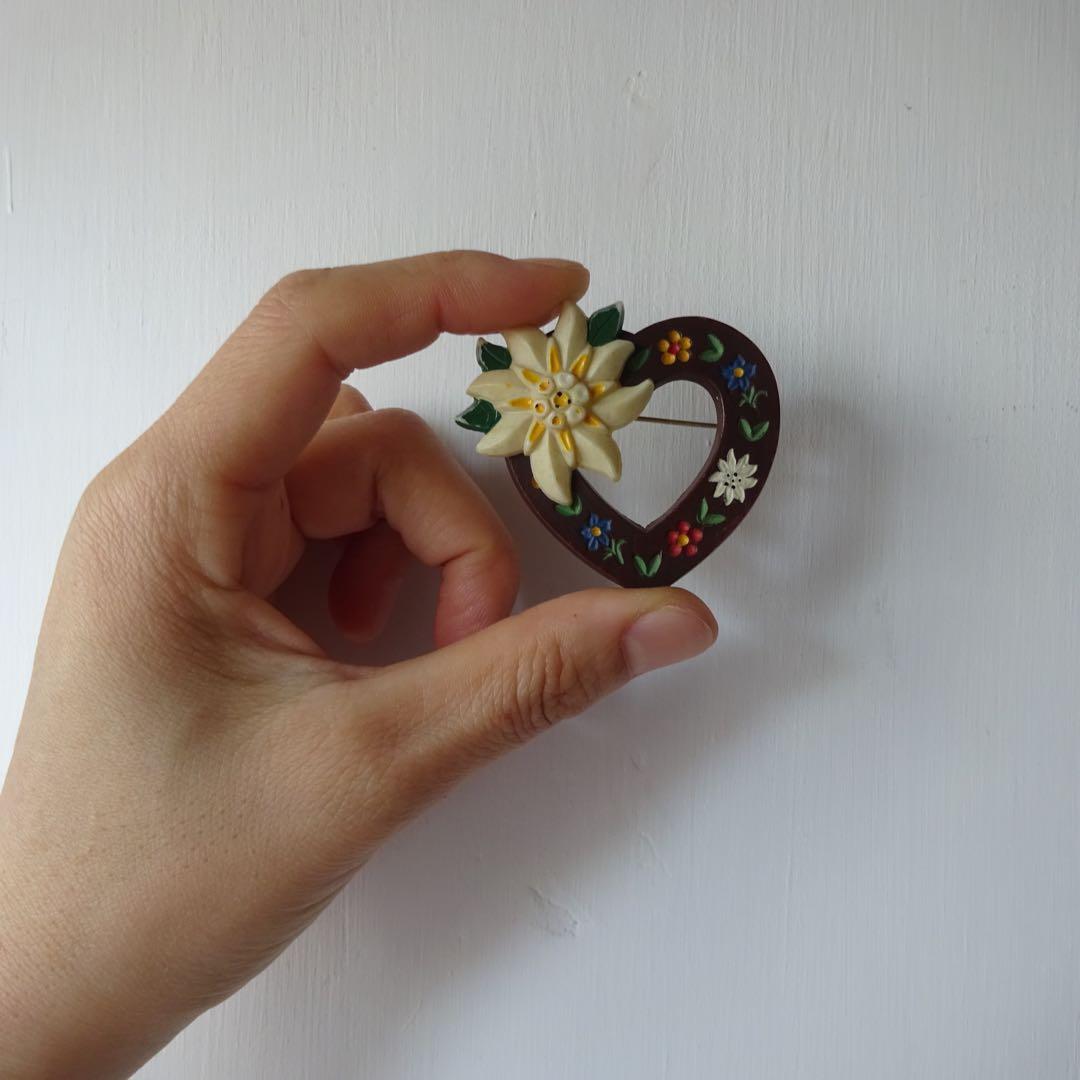 〜1950's ヴィンテージ ブローチ エーデルワイス ユーロ ブロカント