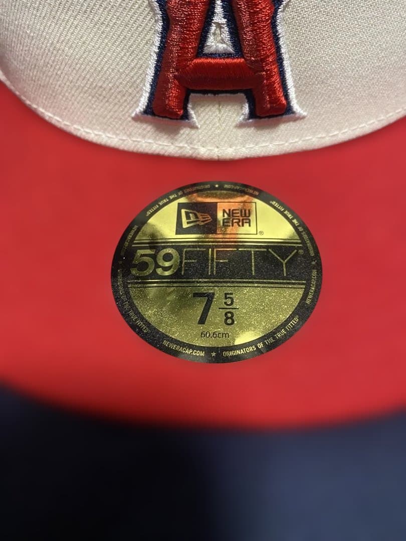 エンジェルス 59FIFTY キャップ 7 5/8 赤/クリーム