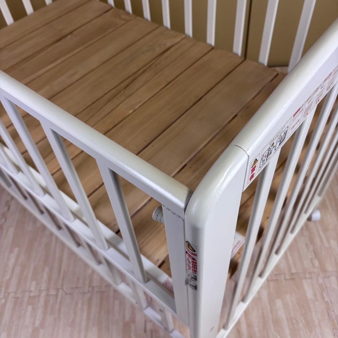 ☆除菌清掃済☆美品☆カトージ　立ちベッド　シンプルコンフォートF　白　すのこ床板