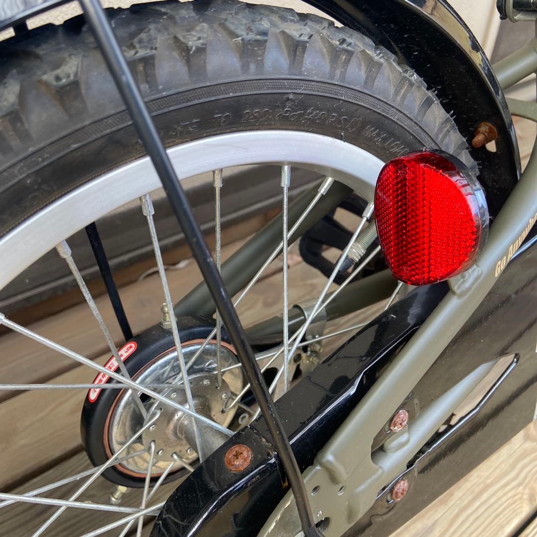 Jeep キッズバイク 16インチ オリーブグリーン 前カゴ付き