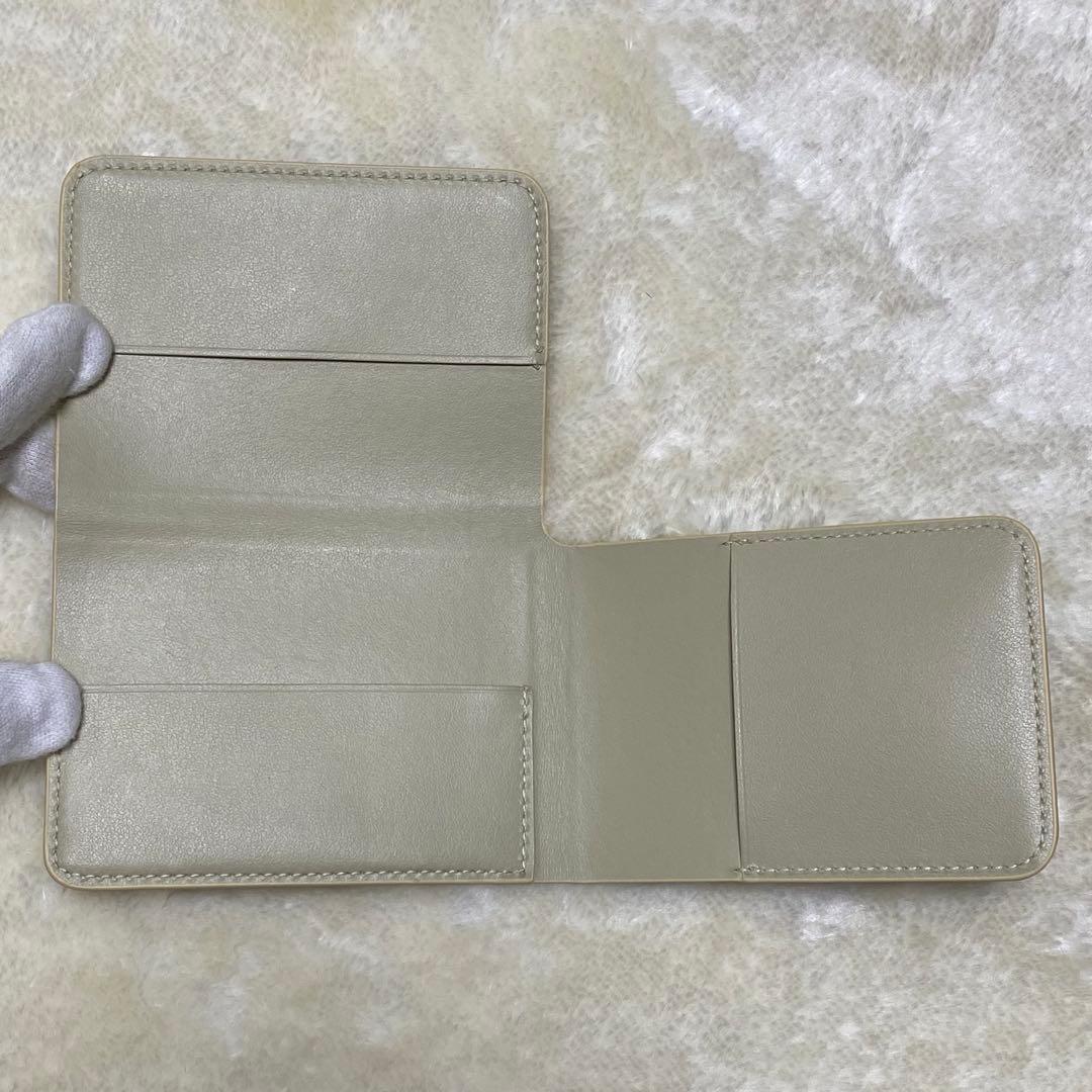 新品保管品✨ジルサンダー名刺入れカードケースロゴ型押しレザー黄緑パステルグリーン