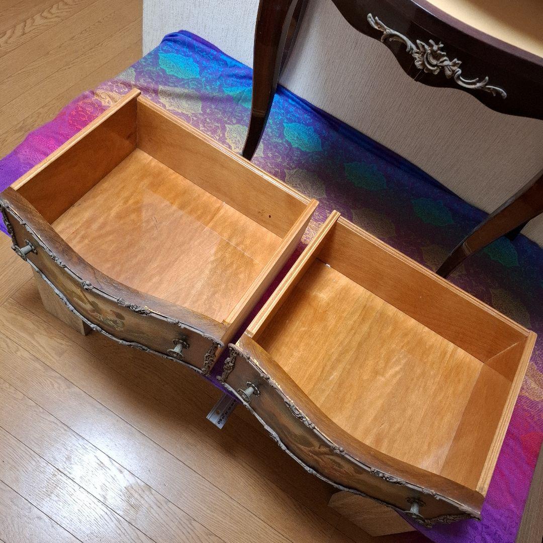 アンティーク※MarioColciagoサイドテーブル 手描き絵画付きイタリア製