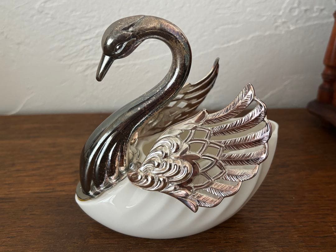 白鳥　スワン　陶器製　調味料入れ