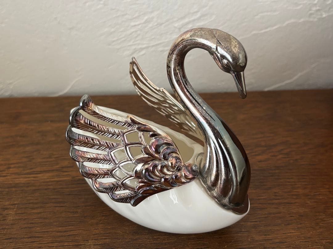 白鳥　スワン　陶器製　調味料入れ