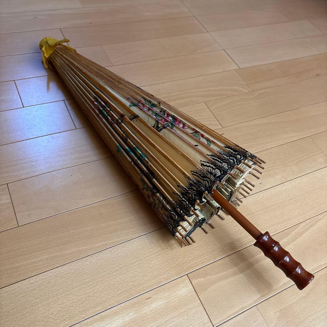 フランス　アンティーク　ヴィンテージ　傘　蛇目傘