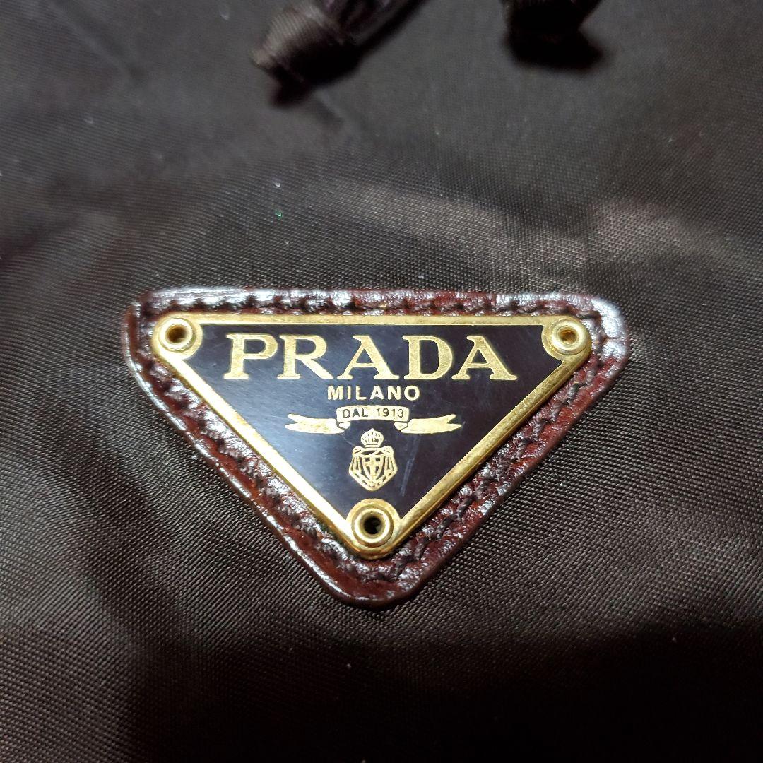 【値下げ】PRADA チョコブラウン ドローストリングバッグ