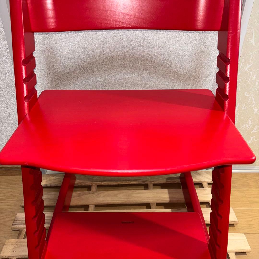 ストッケ トリップトラップ ベビーチェア レッド シリアル3 ハイチェア 椅子②