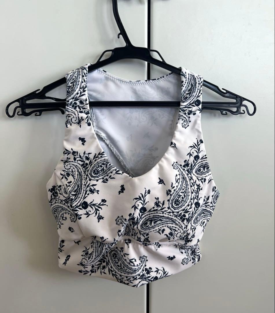 ALBOVE ミルキーウェイ ペイズリー柄クロスショルダーブラ　アイボリー