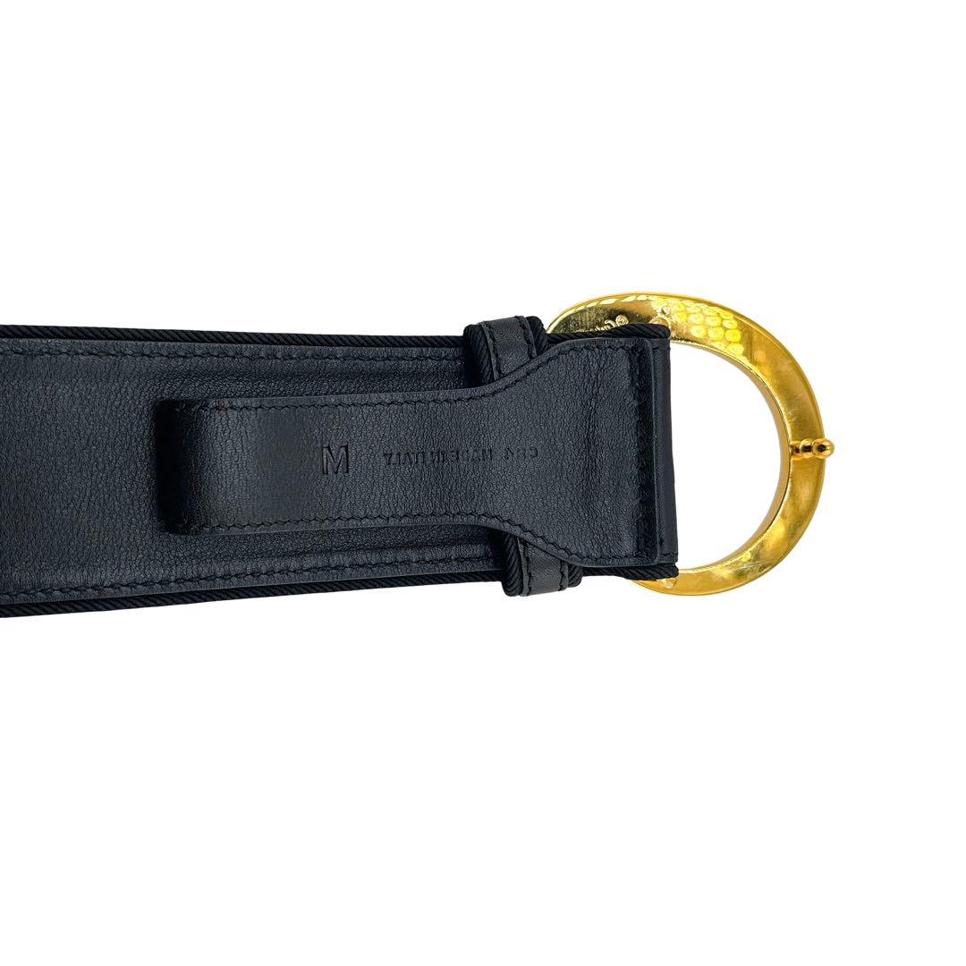 カルティエ パンテール レザー ゴールド金具 ベルト 表記 M ブラック