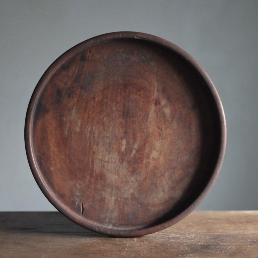 佳き木肌 くり抜き盆 大きめ 古道具 アンティーク