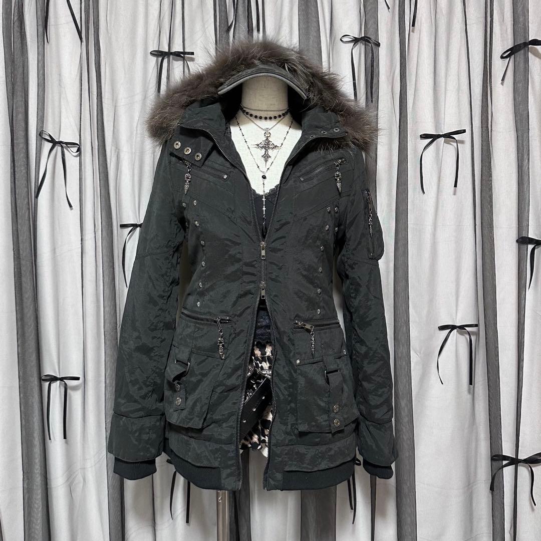 激レア【d.i.a】平成ギャルy2k　ファー付きモッズコート　グランジ　アウター