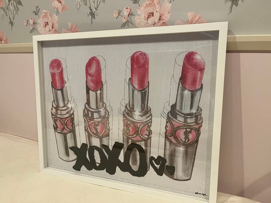 オリバーガル　Oliver gal 絵画　サンローラン　YSL リップ　額付き