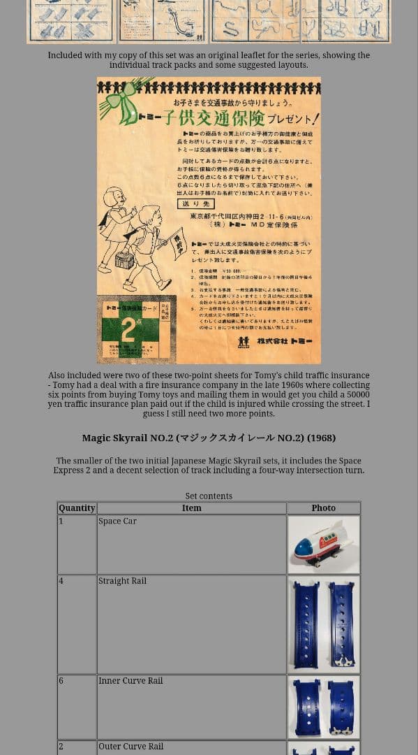 昭和レトロおもちゃ　トミー製　マジックスカイレールNo.1（1968年物）超美品