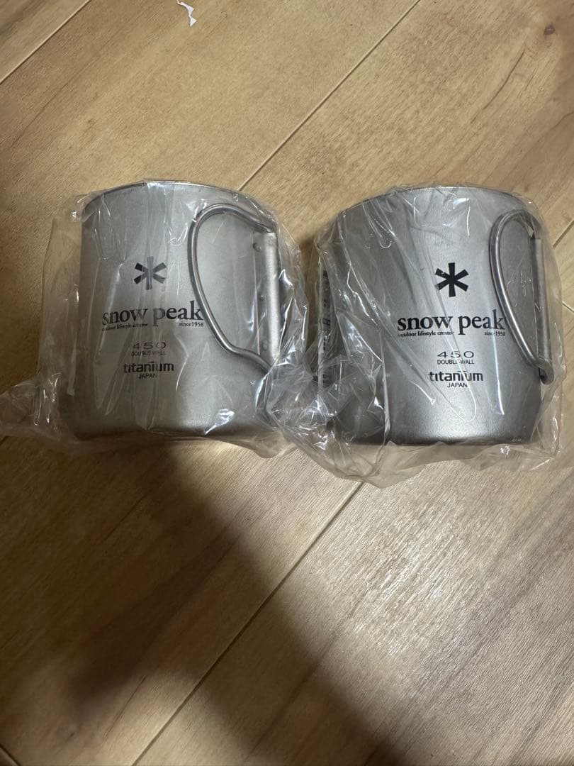 新品未使用  peak チタンダブルマグ 450ml ２個セット