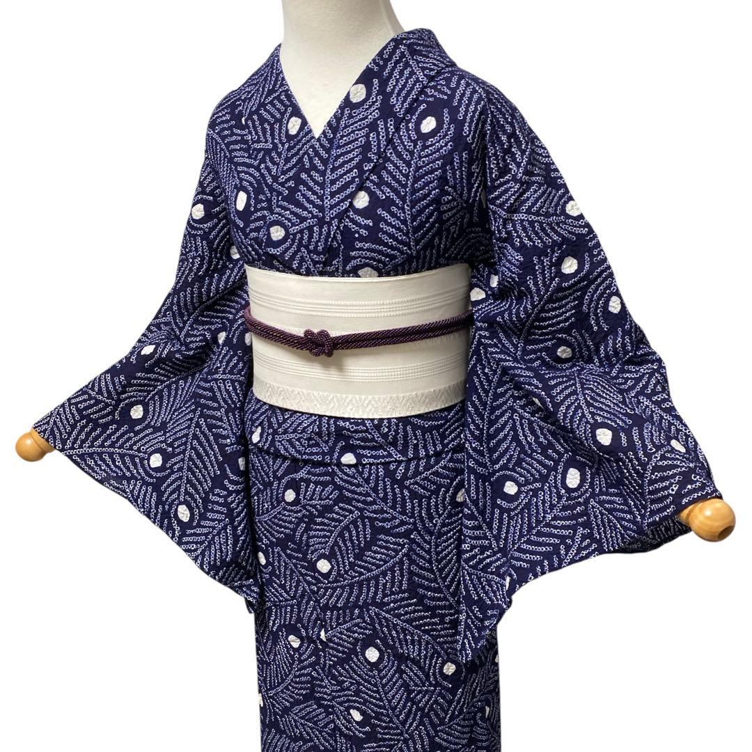 【専用です】 孔雀の羽根 絞り浴衣 有松絞り浴衣 yukata
