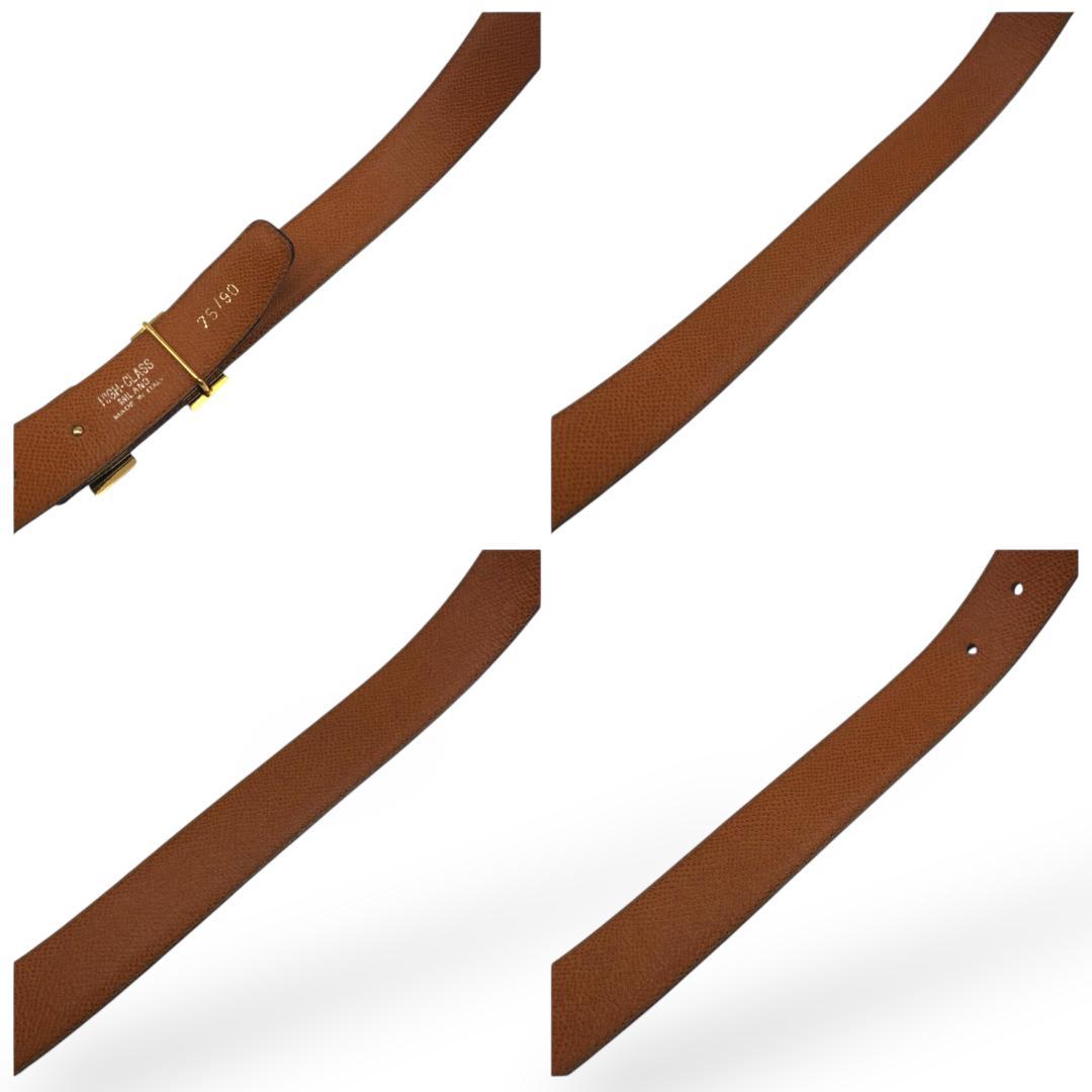 【美品】HIGH CLASS ハイクラス ベルト ゴールド ブラック イタリア製