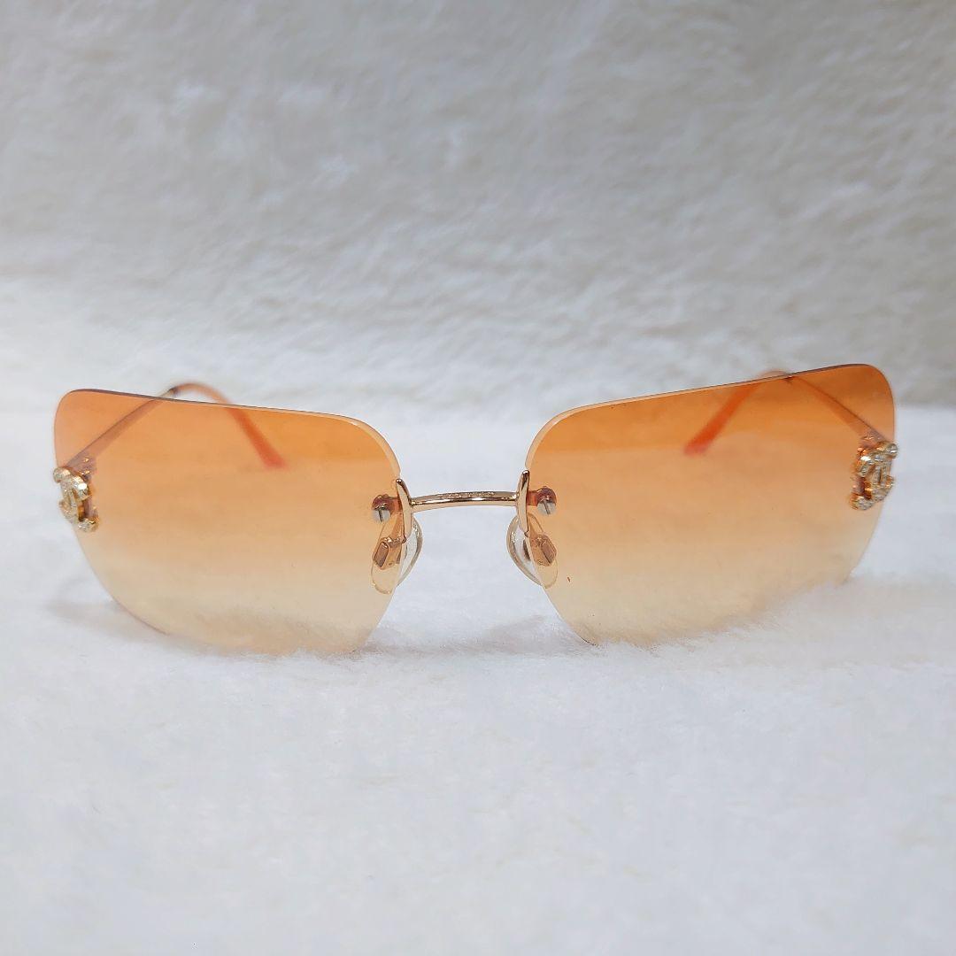 ✨美品✨CHANEL サングラス 4017-D オレンジ ココマーク リムレス