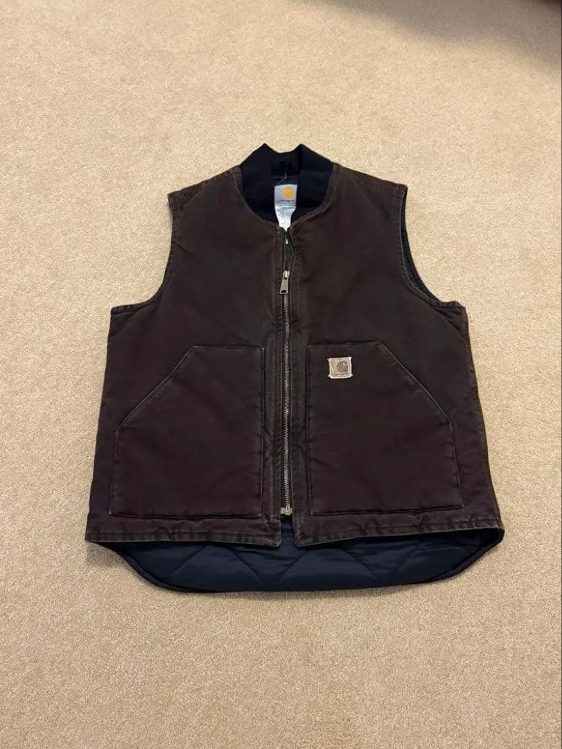 Carhartt ダックベスト ブラウン Mサイズ