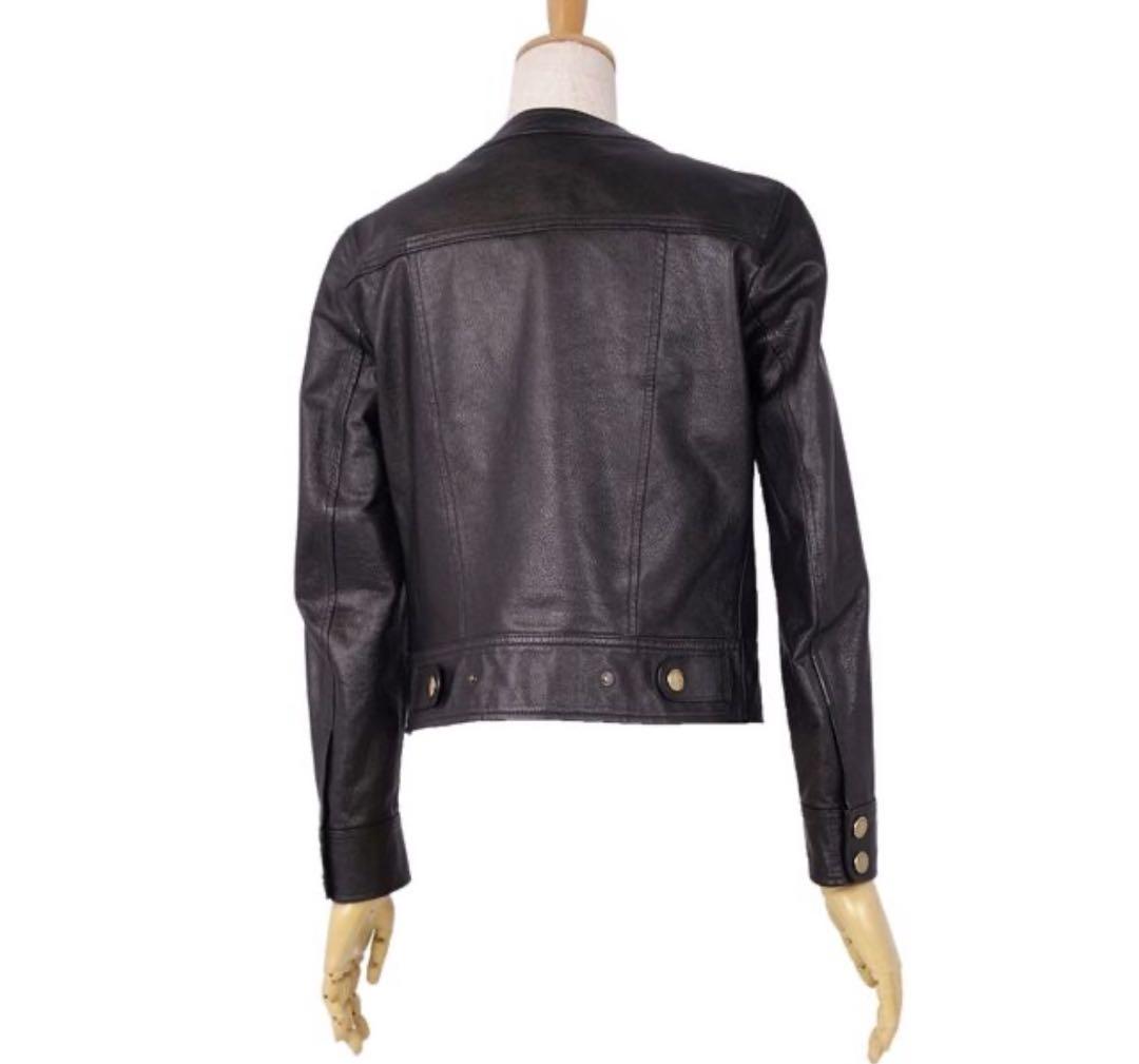 COACH ノーカラー レザージャケット 0(S相当) ブラック