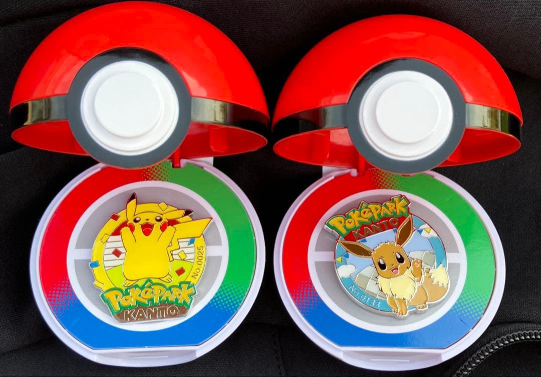 ポケパークカントー　ピンズ ピンバッジ　ピカチュウ イーブイ プレミアムボール