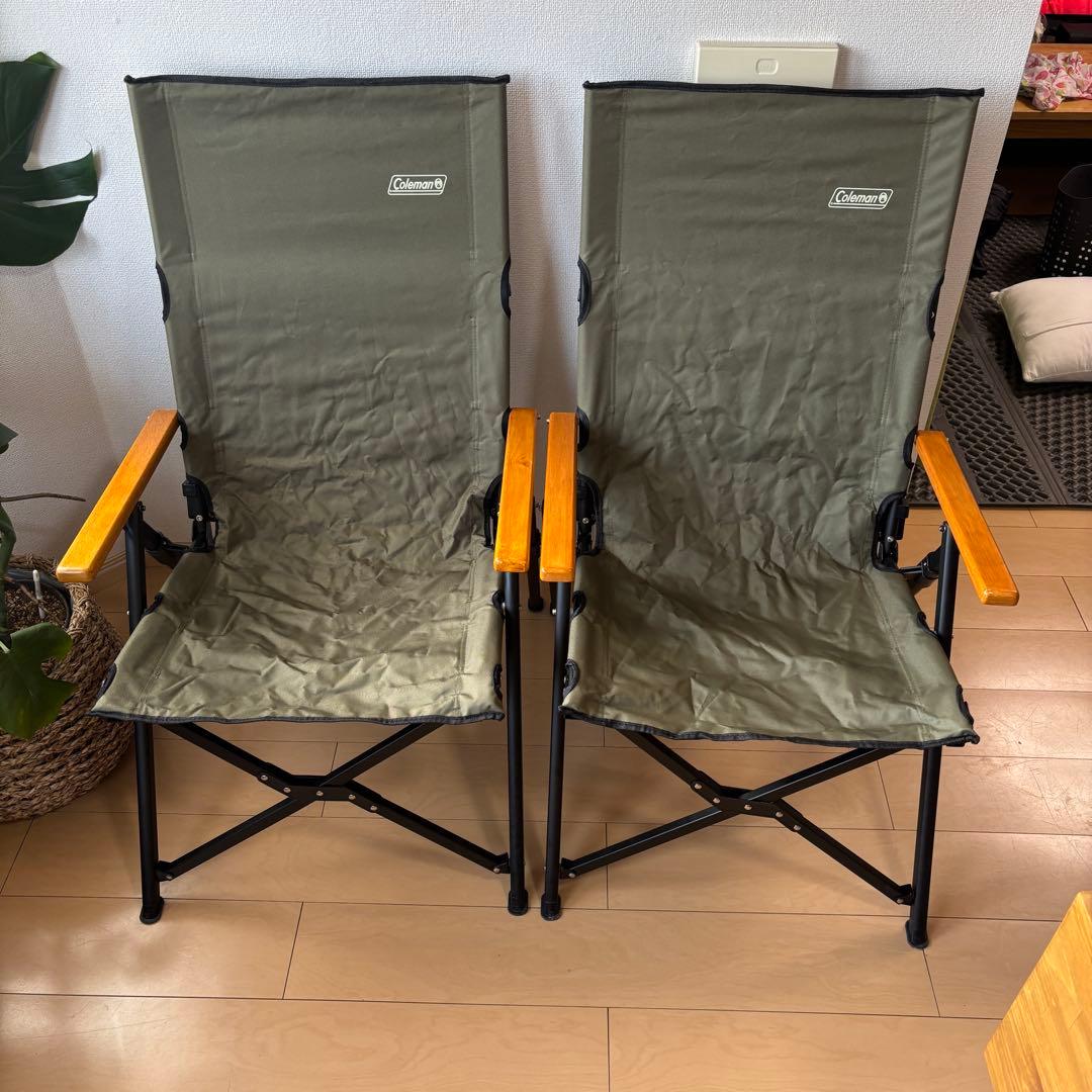Coleman 折りたたみハイバックチェア オリーブグリーン　レイチェア