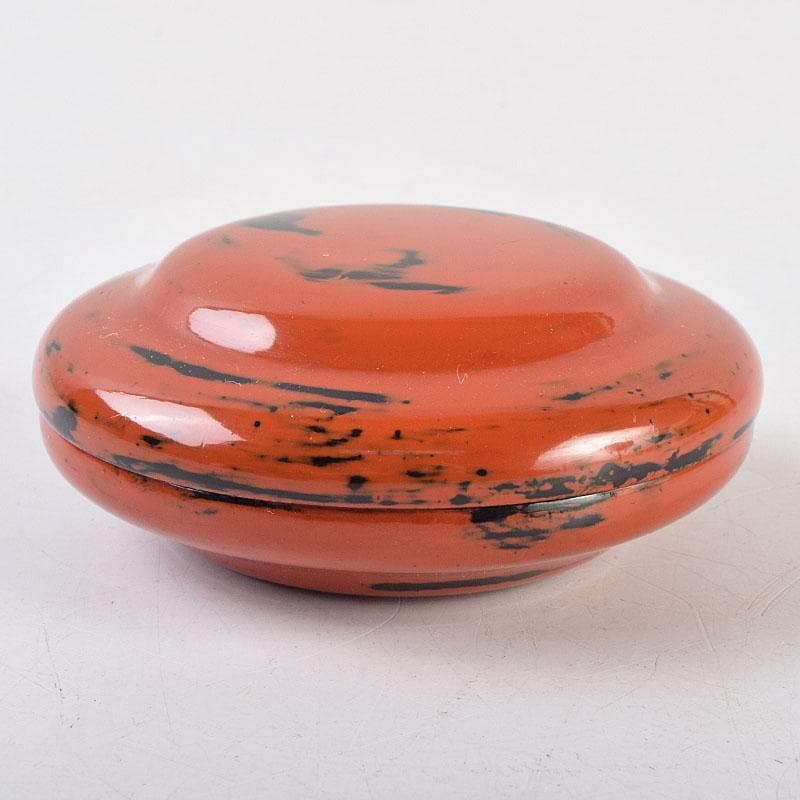 茶道具　根来塗　時代根来　香合　大徳寺大綱和尚極め書　V　R9259