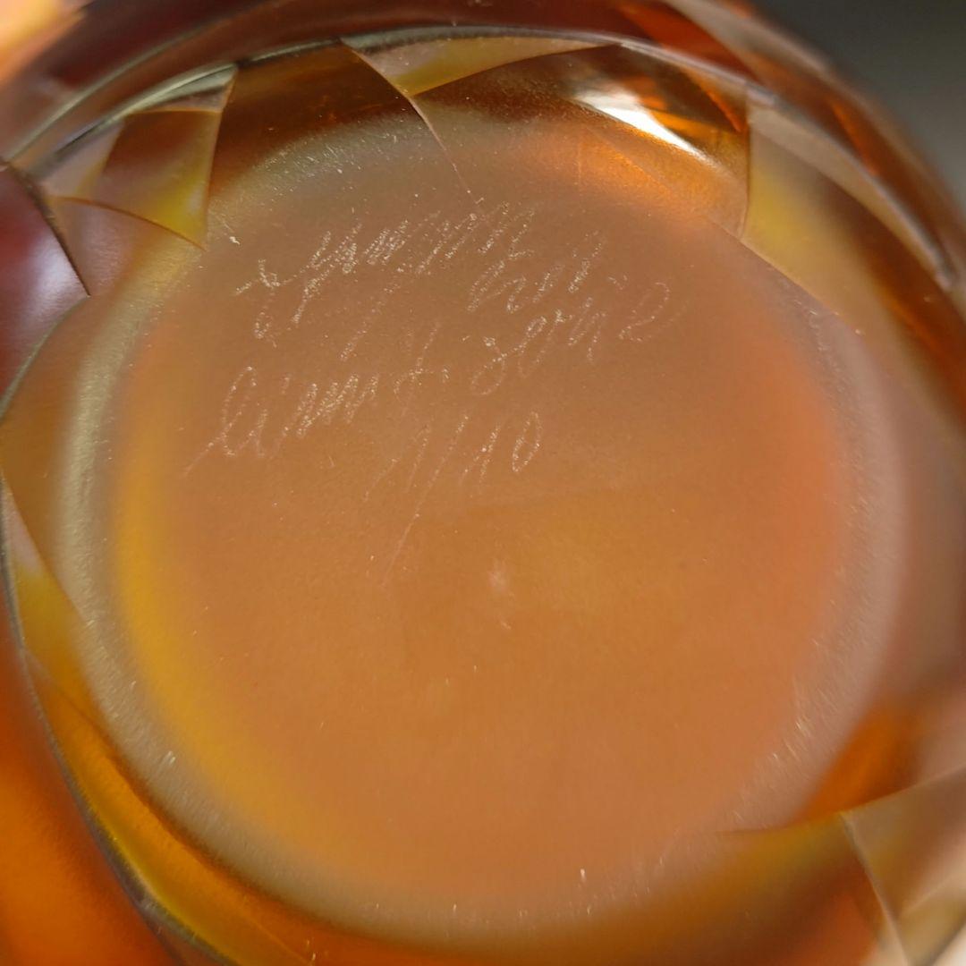 イ951 水指『硝子　ガラス　作家物　鳥文切子　水指　替蓋付』茶道具