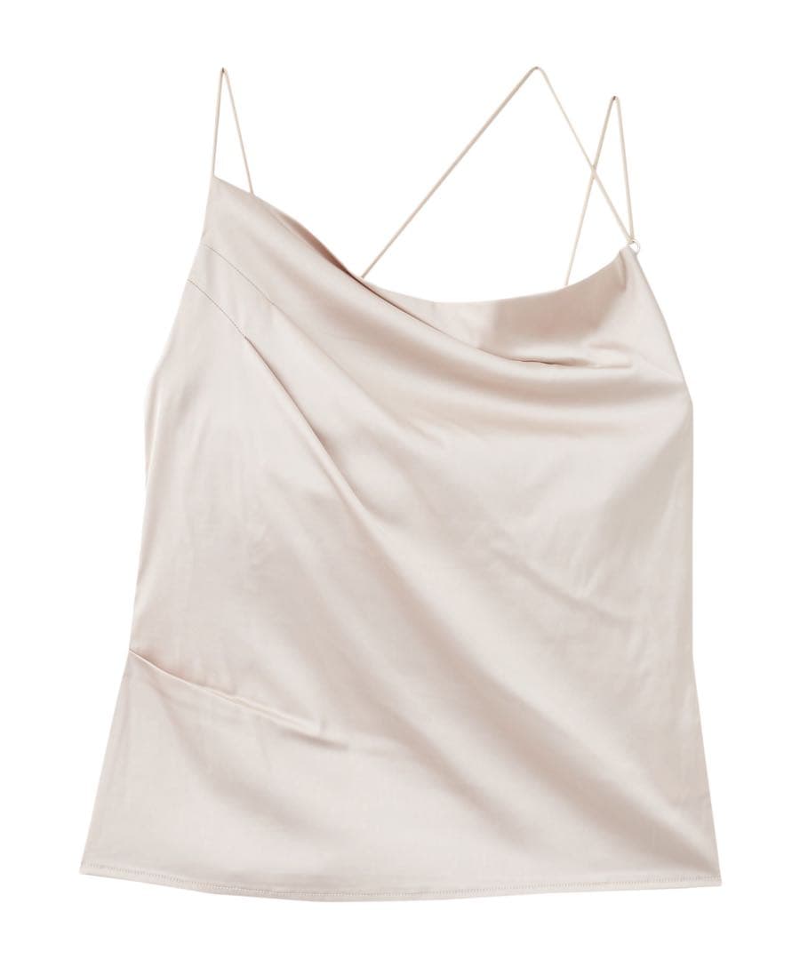 Aimeine カップインドレープサテンキャミソール エイメン