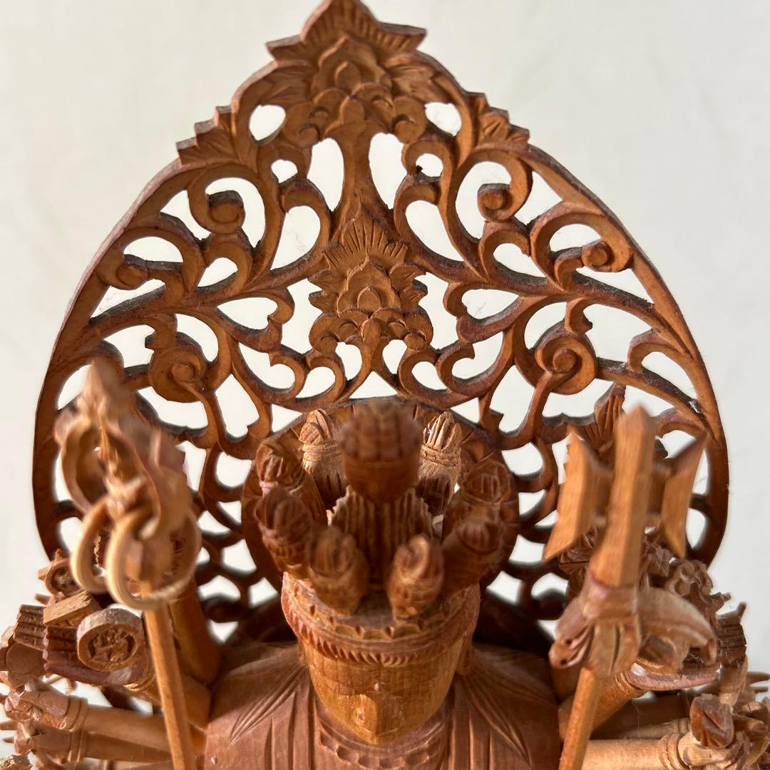 千手観音像　木彫り　仏像　骨董品