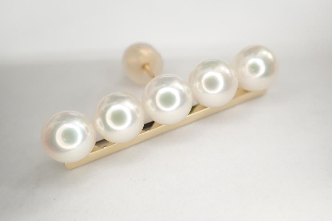 22/美品 田崎真珠 タサキ K18YG 750 バランスプラス パール ピアス