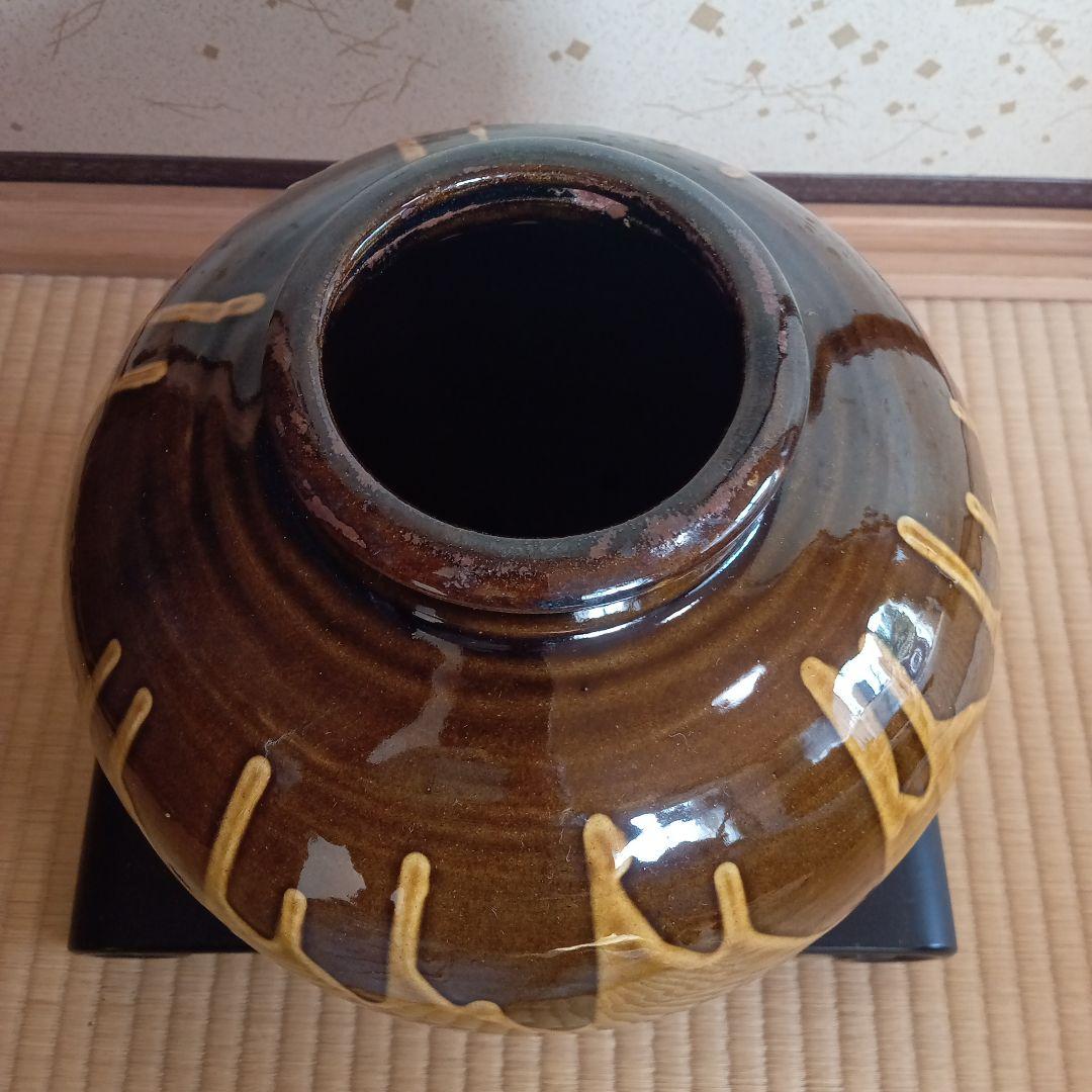 「64 昭和レトロ 陶磁器シリーズ」小石原焼 太田窯 二彩 胴太 花瓶